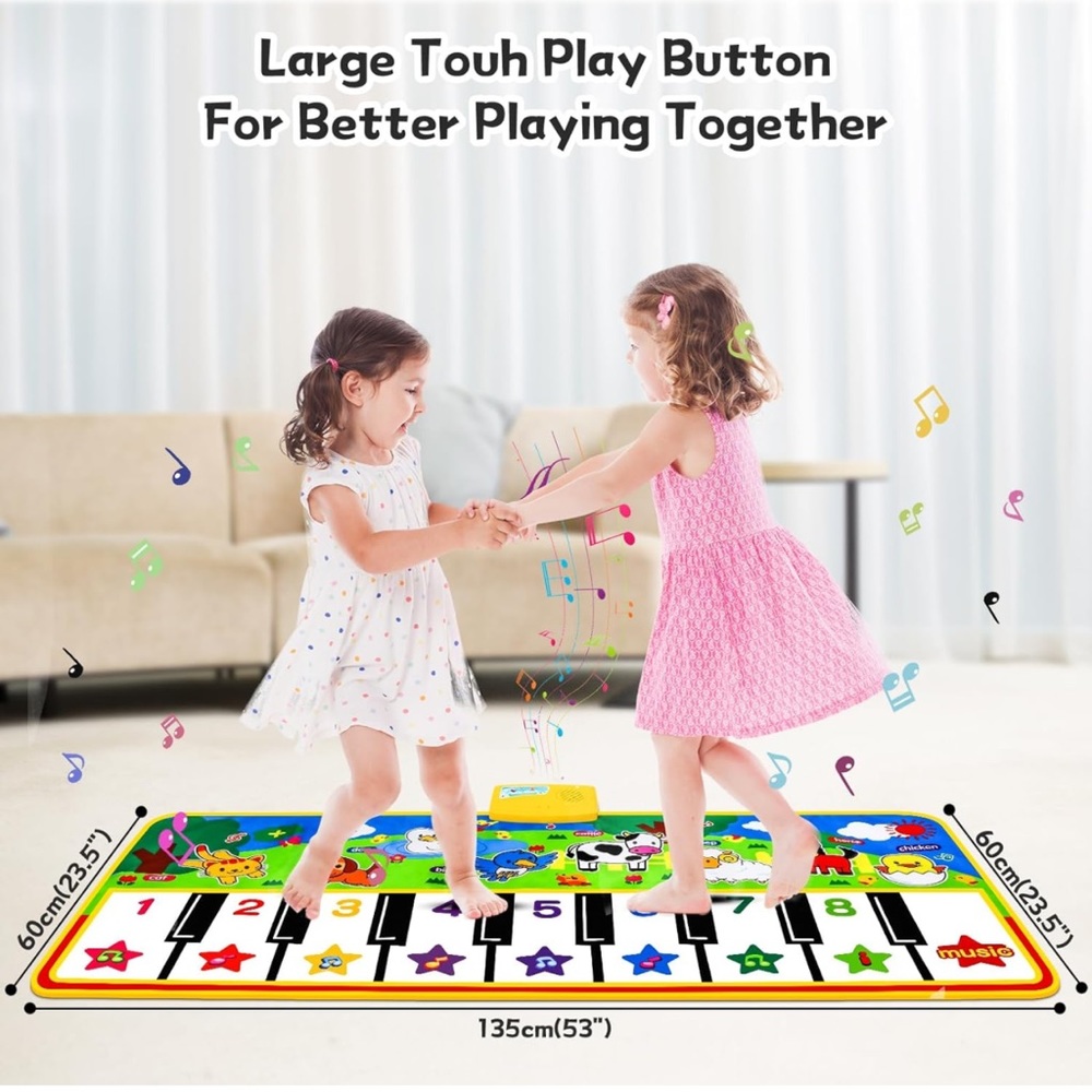 NWT! Piano Mat - 53" x 23" Musical Mat 8 Animals Sounds Dance Mat for Kids